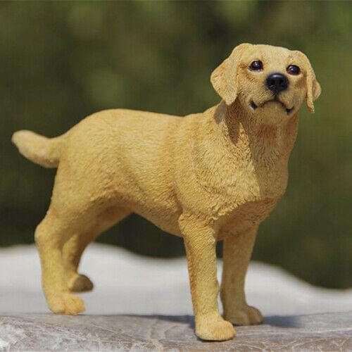 JJM Stand Labrador retriever Dog Pet Figure Canidae Animal Car Collector PVC Model Educational for Children Adults Kids Gift