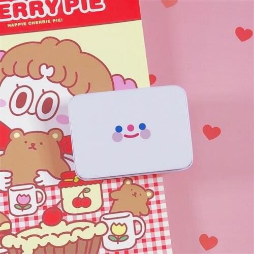 Simple Smiley Face Storage Box Girl Hand Account Tape Sticker Stationery Box Desktop Small Object Storage Box