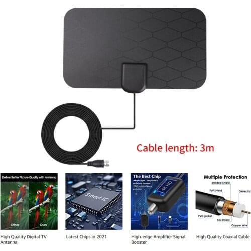 Dropship 300 Mile Range 4K HDTV Digital 1080p TV Antenna Indoor Digital TV Antenna Signal Receiver Amplifier Booster Wholesale