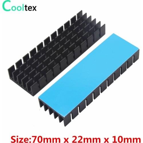 4pcs Aluminum Heatsink 70x22x10mm Heat sink Radiator for Electronic Chip Cooling With Thermal Conductive Tape