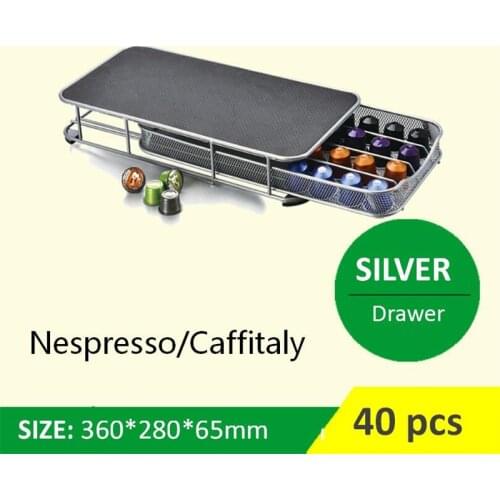 Nespresso Coffee Pod Holder Tower Coffee Capsule Stand Steel Storage Rack Iron Plating Coffee Shelves Rotary Capsule Holder