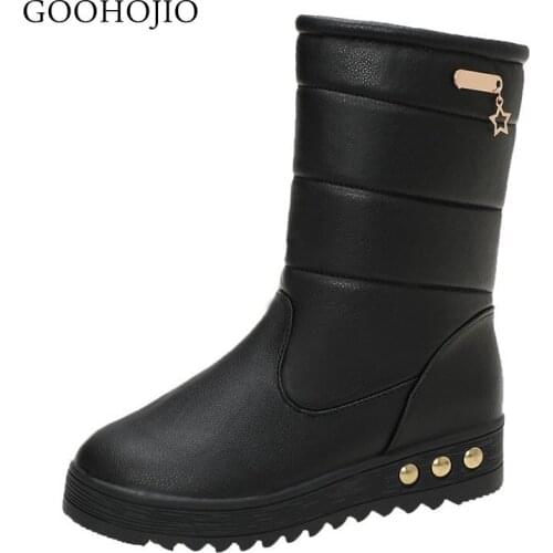 Mazefeng Winter Boots 2021 Women Winter Shoes Mid-Calf Snow Boots Wedges Warm Fur Female Boots Shoes Woman Footwear Chaussures