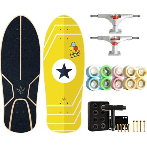 Skateboard 29"X9.8", 7-Layer Maple Skateboard Womens Mini Skateboard Carver Pedal Brush Street Skateboard Gift for Beginners