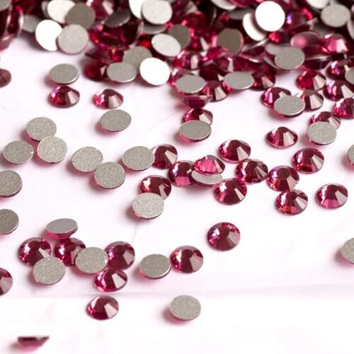 Rose NO HotFix Rhinestones ss6 ss10 ss16 ss20 ss30 NO Iron On Flatback NON Hot Fix Rhinestones For Craft Nail art Garment