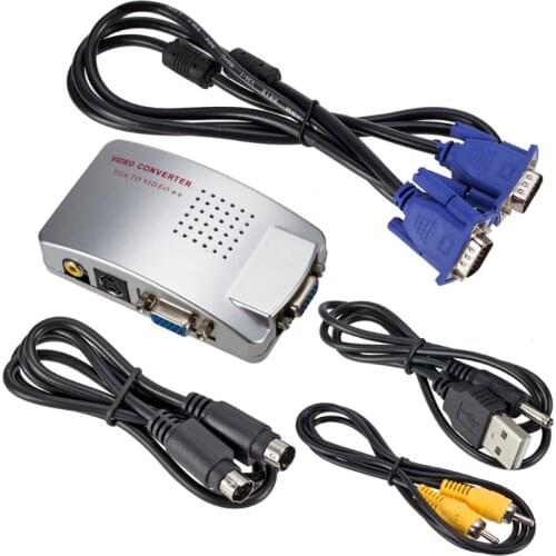 Universal NTSC PAL VGA to TV AV RCA Signal Adapter Converter Video Switch Box Composite for Computer Laptop PC