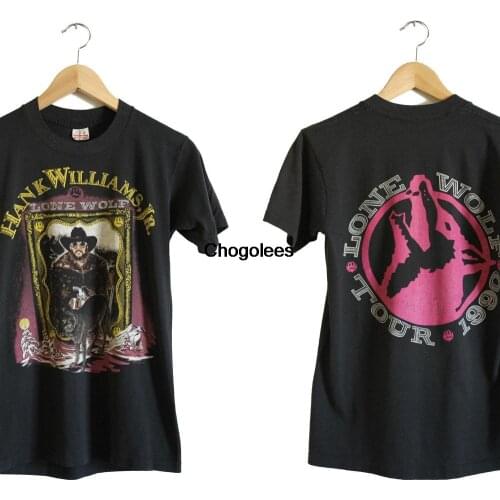 Vintage T Shirt Hank Williams Jr. Lone Wolf Tour Shirt (90s 1990SmallSCountry MusicOutlaw CountryBocephusBand Tee)
