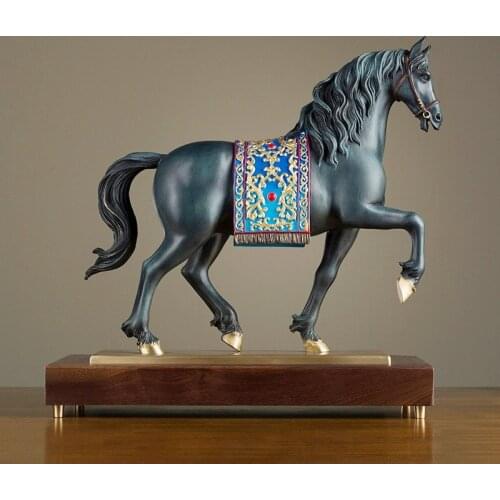 High grade art Collection Luxury Home company Vestibule living room Success Royal Andalusian horse handmade brass art statue