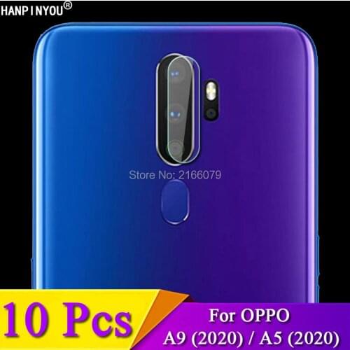 10 Pcs/Lot For OPPO A9 (2020) / A5 2020 6.5" Clear Rear Camera Lens Protective Protector Cover Soft Tempered Glass Film Guard