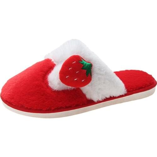 Ladies lovely furry slippers winter indoor slip-on warm slippers bedroom couple floor shoes