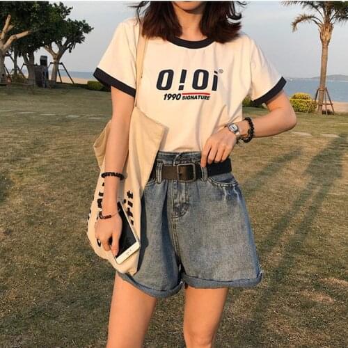 Woman Tshirts Harajuku Tops Vintage 2020 Summer New Letter Short-Sleeved T-shirt Female Students Loose Free Dropshipping WBXW23