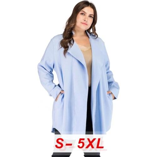 Spring Autumn Long Sleeved Cardigan Large Size Womens Thin Section Lapel Cardigan Fashion Street Temperament Women Windbreaker