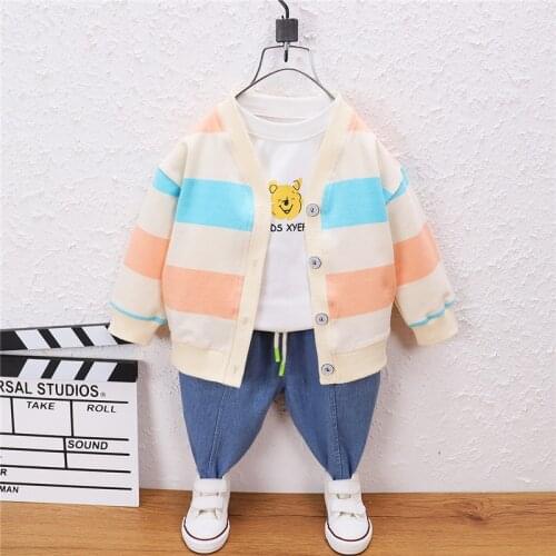 0-5 Year Spring Autumn Boy Girl Clothing Set 2021 New Fashion Active Coat+Shirt+Pant Kid Children Baby Toddler Boy Girl Clothing