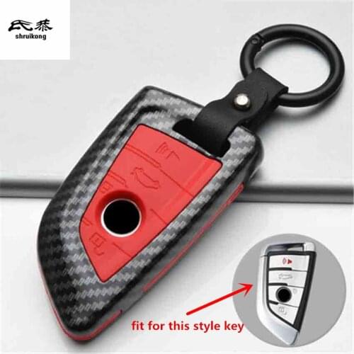 1lot ABS carbon fiber grain car key bag key case cover for BMW 320li525 325Li X1X3X5X6 F10 F15 F16 F20 F25 F26 F30 F48 E90 E60