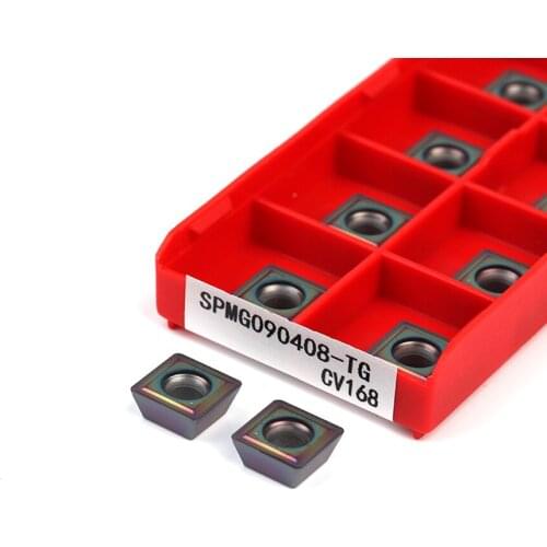 10Pc SPMG050204-TG CV168 SPMG0602 SPMG07T308 SPMG0904 SPMG110408 Color CNC Carbide Insert Lathe Machining Turning Tool Cut Steel