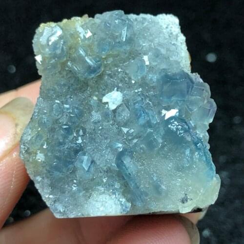 37g natural blue-green fluorite mineral ring vein healing teaching specimen stone decoration collection ornaments