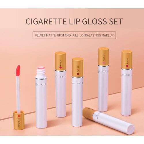 4 Colors Velvet Matte Cigarette Lip Gloss Lipstick Sexy Red Lip Tint Lip Glaze Long Lasting Waterproof Maquillaje Batom Cosmetic