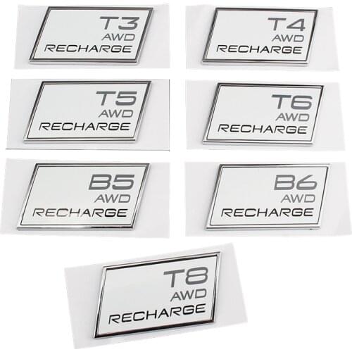 Car ABS Decals Sticker For Volvo T3 T4 T5 T6 T8 B5 B6 AWD Recharge S60 S90 XC60 XC40 V40 V60 Car Trunk Body Badge Emblem Sticker