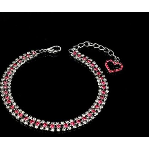 Bling Dog Collar Pet Cat Crystal Necklace Puppy Rhinestone Collar Elastic Necklace for Small and Medium Dogs and cat rabbit
