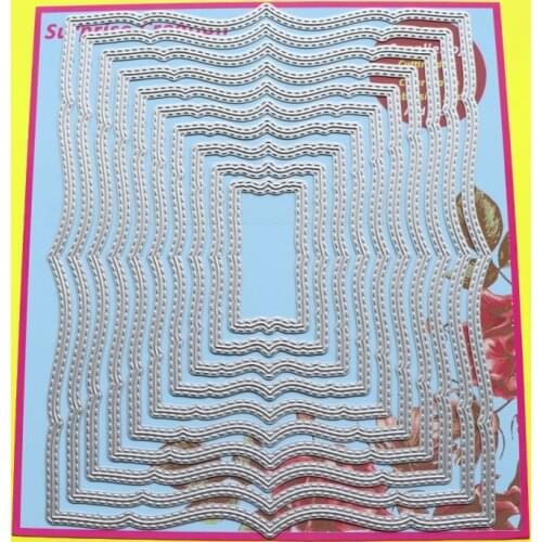 Large Cutting Dies Fancy Edge Rectangle Scrapbook Cardmaking Paper Craft DIY Metal Stencil Surprise Creation