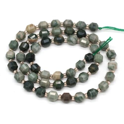 Natural Semi-precious Stone Beads Green Wood Grain Beaded for Jewelry Making DIY Necklace Bracelet Accessories Size 6mm