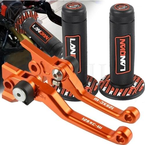 For 125XCW 125 XCW XC-W 2004-2008 2005 2006 2007 CNC Pivot Brake Clutch Levers Dirt Bike Handle Hand Grip Handlebar Motocross