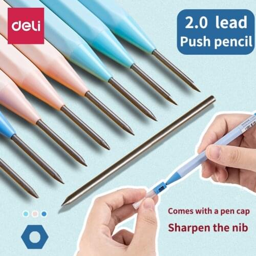 Deli 2.0mm Thick-headed Mechanical Pencil 2B/HB Automatic Pen For Students Non-Toxic Mechanical Pencil For Beginners