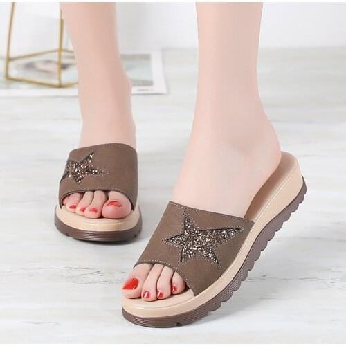 Home Bath Slippers Lovely Women Summer Wear 2021 New Korean Version Of Casual Fashion Open-Toed Flat Sandals