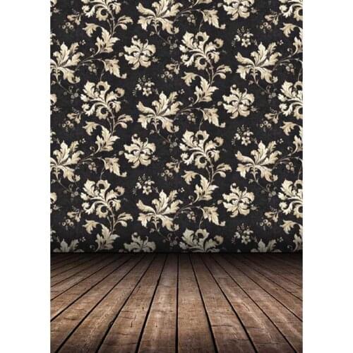 Thin Vinyl Photography Background Computer Printed Children Backdrops Wood floor and Flower Backdrop for Photo Studio F-1227