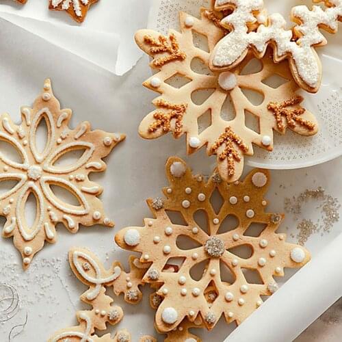 Cookie Cutters Moulds Stainless Steel Christmas Snowflake Biscuit Mold DIY Fondant Pastry Decorating Baking Kitchen Tool Gadgets