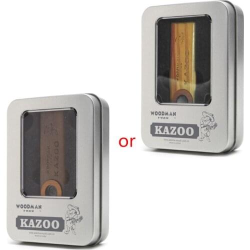 HX5D Musical Instrument Harmonica Wooden Kazoo with Metal Padded Box Kids Party Gift