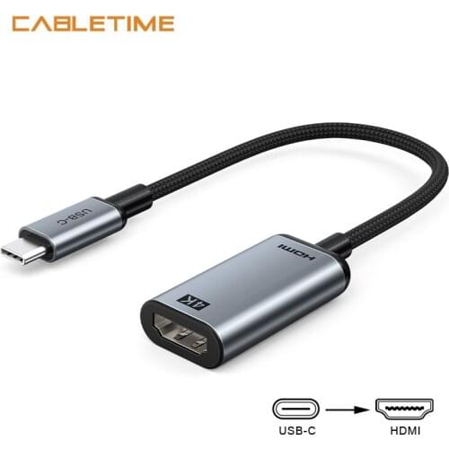 CABLETIME USB C to HDMI-compatible Cable 4K 30Hz Data Sync Adapter Type C to HDMI-compatible Converter for Laptop Dell Acer N426