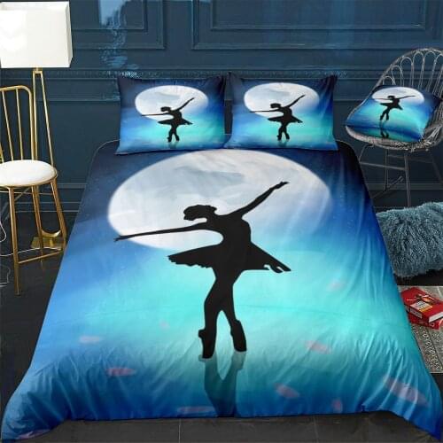 Ballet Dance At The Moon Quilt Cover Pillowcase 3Piece Comforter Bedding Set With Pillow Case Single Double Duvet Cover