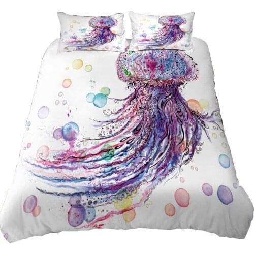 KTLRR 3D Duvet Cover Sets Digital Printing Abstract Octopus Hipster Element Crystal Octopus 100% Microfiber Bedding Set