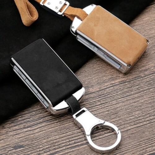 Zinc alloy leather Car Key Cover case fit For Volvo XC40 XC60 S90 XC90V90 2017 2018 T5T6 2015 2016 T8 Accessories Keychain