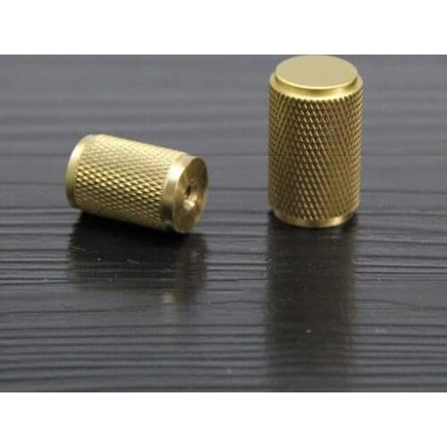 Single Hole Brass Cabinet Knobs Textured Brass Drawer Pulls Wardrobe Handles American Style Furniture Door Handle