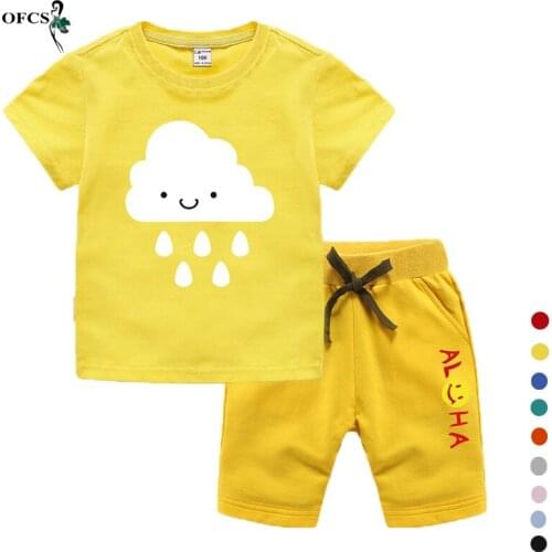 Summer Childrens Suit Infant Newborn Baby Clothes Toddler Clothing Set For Girls Boy Kids T-Shirt +Shorts Cotton Casual Outfits