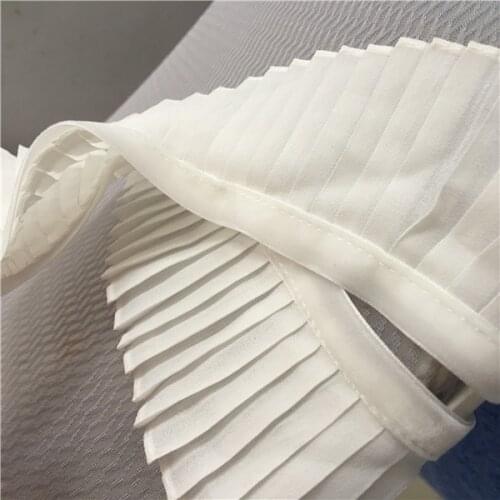 1 M /6.5 CM Wide Black and White Linen Pressure Pleated Cuff Pants Mouth with Lace Trim Velvet Lace Fabric 2020 Collar Lace