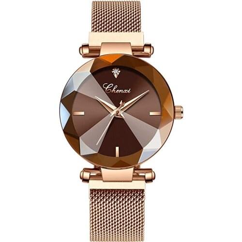 Fashion Women Rose Gold Watch Japan Quartz Stainless Steel Magnetic Mesh Band Waterproof Ladies Watches