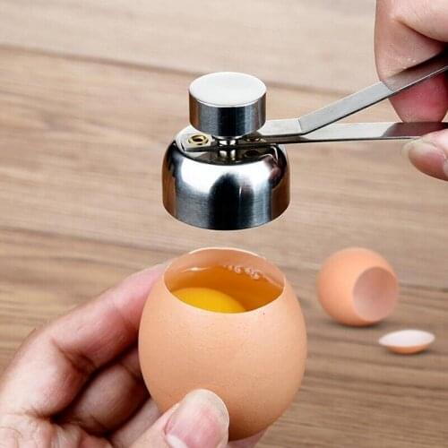 New Practical Metal Egg Scissors Egg Topper Cutter Shell Opener Stainless Steel Boiled Raw Egg Open Creative Kitchen Tools Set