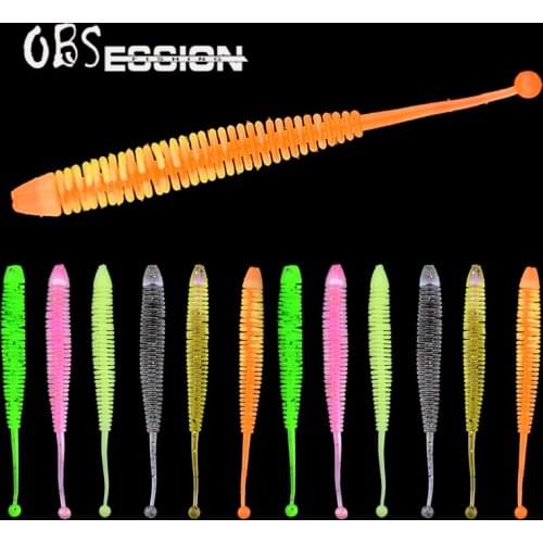 OBSESSION 10 pcs/lot Jig Worm Fishing Silicone Soft Lures small Ajing Artificial Rubber soft Bait Bass Fishing Lures pescaTackle