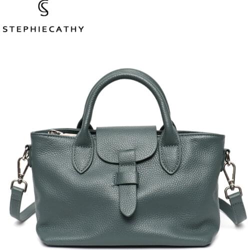 SC Luxury Brand Women Cowhide Top-handle Bags Fashion Small Tote Bucket Genuine Leather Shoulder Handbags Ladies Daily Crossbody