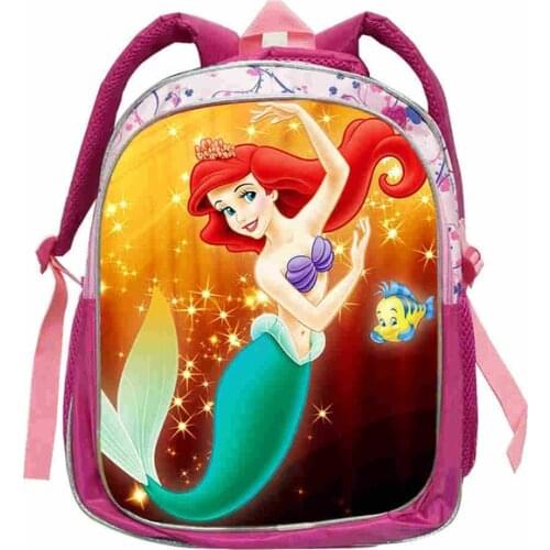 Disney The Little Mermaid Ariel Backpack Princess Kids School Bag Fairy Tale Schoolbag Book Bags for Teen Girls mochila