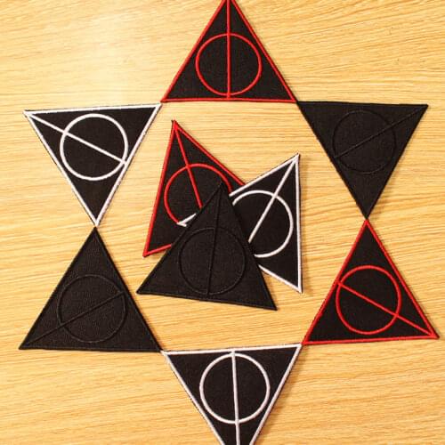 DIY Hook Loop Patch Deathly Hallows Sticker Patch Iron on Patches For Clothing Embroidered Patches On Clothes Patch Applique