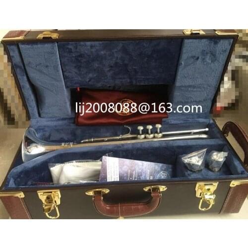 Top Quality Trumpet Model 37 Silver Plated LT180S-37 Trumpete trompete with Original Blue Case mouthpieces Free Shipping