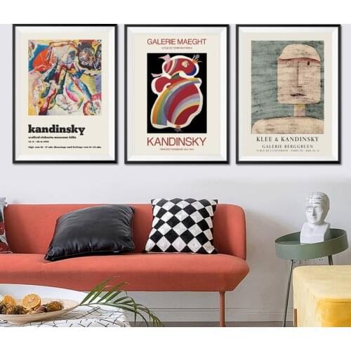 Wassily Kandinsky Poster Vintage 1960s Galerie Berggruen Exhibition Museum Canvas Print Abstract Painting Wall Picture Decor