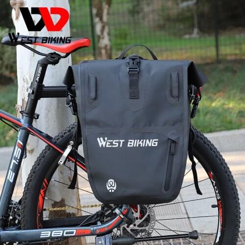 WEST BIKING 25L - 60L Bike Trunk Bags For Bicycle MTB Road Bike Rear Rack Seat Panniers Pack Luggage TPU Waterproof Cycling Bag
