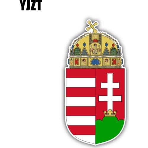 YJZT 5.7CM*11.7CM Creative Decal Hungary Flag Coat Of Arms Car Sticker Accessories 6-1490