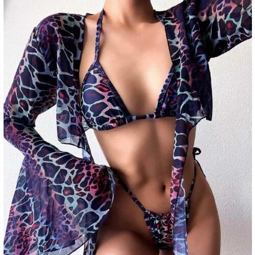 Two-Piece Womens Fashion Sexy Bikini Floral Printed Halter High Waist Cover Up Swimsuit Beach Dress Bikini Mujer Baador