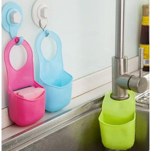 1 Pc Kitchen Bath Rack Snap Fastener Sink Hanging Kitchen Organizer Box Storage Bag Basket Drain Faucet Sponge Holder Gadgets