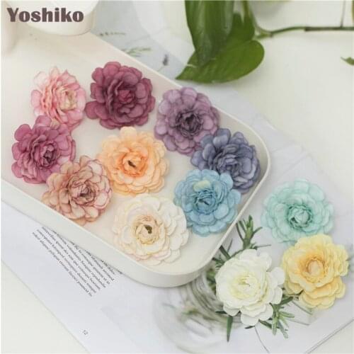 10Pcs High quality Silk Rose Artificial Flowers Head for Wedding Decoration Home Garden Furnishings DIY Crafts Fake flower